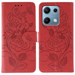 For Xiaomi Redmi Note 14S 4G / Note 13 Pro 4G / Poco M6 Pro 4G Case Wallet Stand Imprinted Rose Butterfly PU Leather Phone Cover