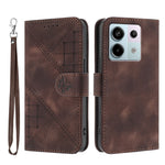 For Xiaomi Poco X6 5G / Xiaomi Redmi Note 13 Pro 5G Leather Wallet Case Butterfly Flower Imprinted Phone Cover with Strap
