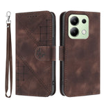 For Xiaomi Redmi Note 13 4G Leather Wallet Case Butterfly Flower Imprinted Phone Cover with Strap