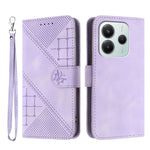 For Xiaomi Redmi Note 14 4G (164.84mm) Leather Wallet Case Butterfly Flower Imprinted Phone Cover with Strap