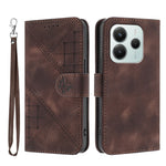 For Xiaomi Redmi Note 14 4G (164.84mm) Leather Wallet Case Butterfly Flower Imprinted Phone Cover with Strap