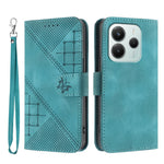 For Xiaomi Redmi Note 14 4G (164.84mm) Leather Wallet Case Butterfly Flower Imprinted Phone Cover with Strap