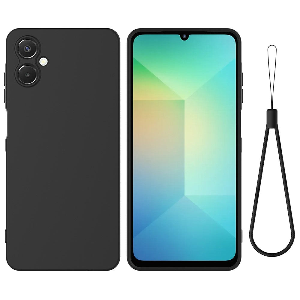 Samsung Galaxy A06 5G flytande silikonskal mobilbaksida med handrem