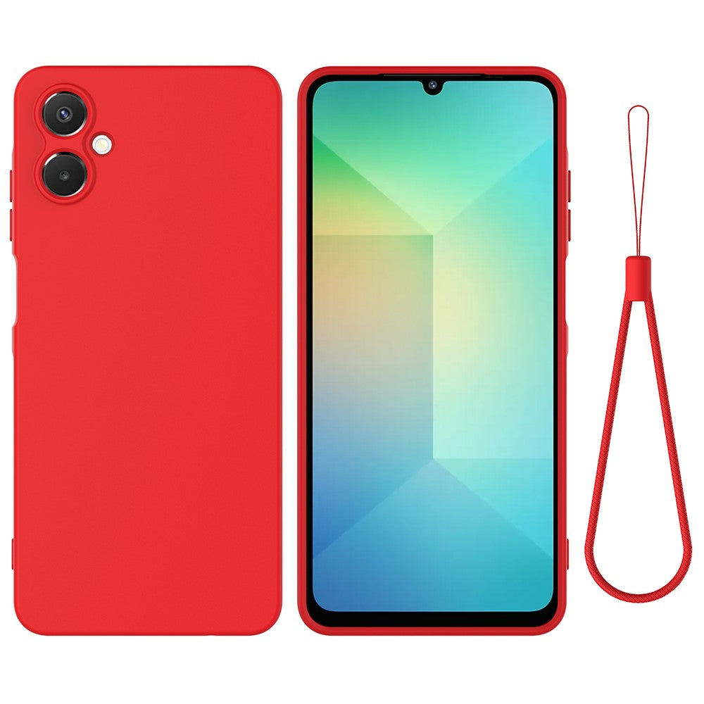 Samsung Galaxy A06 5G flytande silikonskal mobilbaksida med handrem