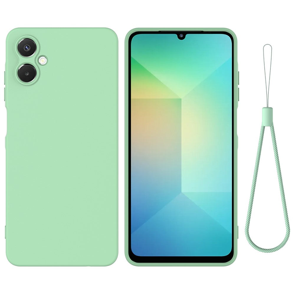 Samsung Galaxy A06 5G flytande silikonskal mobilbaksida med handrem