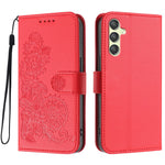 Samsung Galaxy A24 4G (162,1 x 77,6 x 8,3 mm) mobilcover med mandala- og blomstermotiv, læderteg­nebogsetui med rem