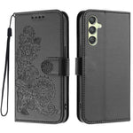 Samsung Galaxy A24 4G (162,1 x 77,6 x 8,3 mm) mobilcover med mandala- og blomstermotiv, læderteg­nebogsetui med rem