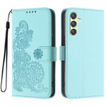Samsung Galaxy A24 4G (162,1 x 77,6 x 8,3 mm) mobilcover med mandala- og blomstermotiv, læderteg­nebogsetui med rem