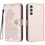 Samsung Galaxy A24 4G (162,1 x 77,6 x 8,3 mm) mobilcover med mandala- og blomstermotiv, læderteg­nebogsetui med rem