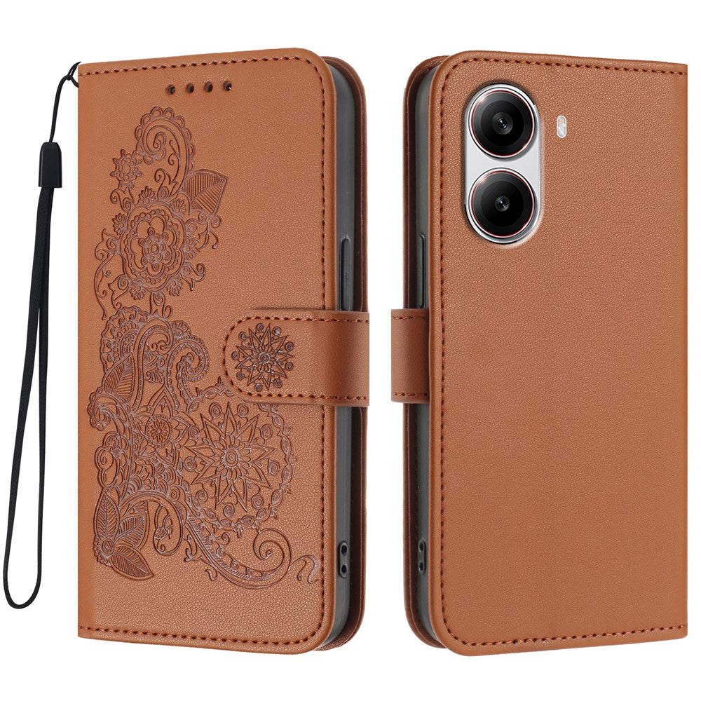 For Xiaomi Redmi Turbo 4 5G / Xiaomi Poco X7 Pro 5G Phone Cases Mandala Flower Leather Wallet Mobile Cover with Strap