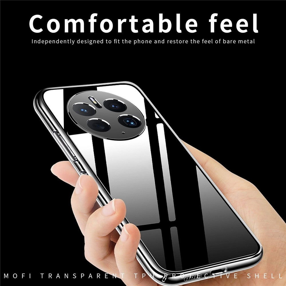 MOFI for Huawei Mate 50 Pro 4G Shockproof TPU Shell, Clear Crystal Not-Yellowing Case Protective Phone Cover