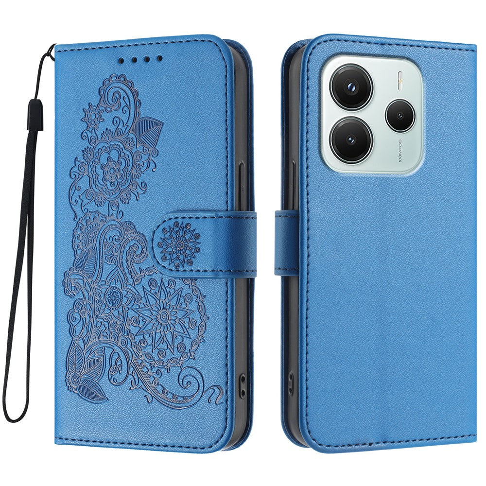 For Xiaomi Redmi Note 14 4G (164.84mm) Phone Cases Mandala Flower Leather Wallet Mobile Cover with Strap