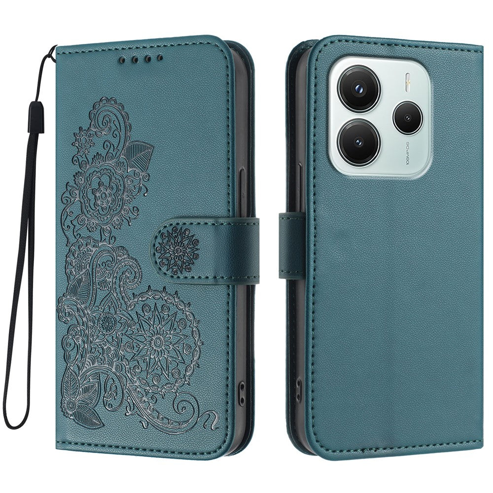 For Xiaomi Redmi Note 14 4G (164.84mm) Phone Cases Mandala Flower Leather Wallet Mobile Cover with Strap