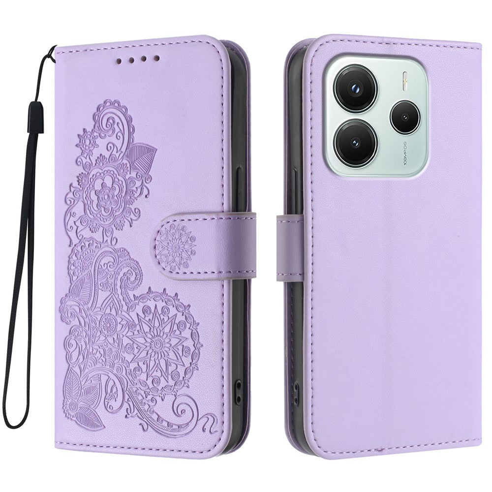 For Xiaomi Redmi Note 14 4G (164.84mm) Phone Cases Mandala Flower Leather Wallet Mobile Cover with Strap