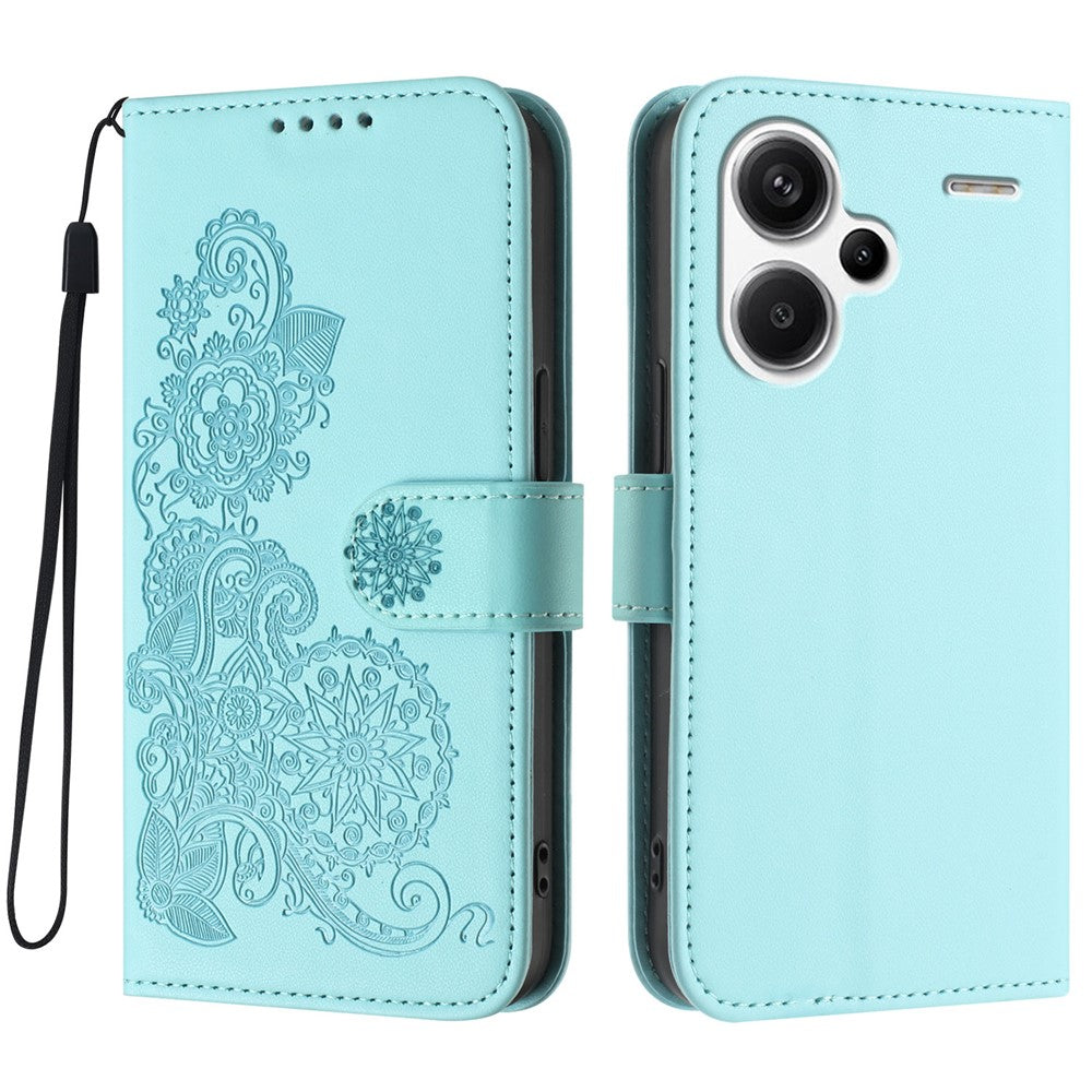 For Xiaomi Redmi Note 13 Pro+ 5G Phone Cases Mandala Flower Leather Wallet Mobile Cover with Strap