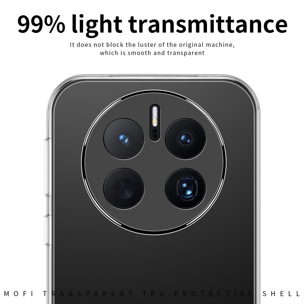MOFI för Huawei Mate 50 RS Porsche Design 4G Fallsäkert TPU-skal, Klart Kristall Icke-gulnande Skal Skyddande mobilfodral