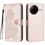 Xiaomi Redmi K80 5G / Xiaomi Poco F7 Pro 5G-mobilcover med mandalablomst, læderpung og rem