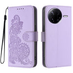 Xiaomi Redmi K80 5G / Xiaomi Poco F7 Pro 5G-mobilcover med mandalablomst, læderpung og rem