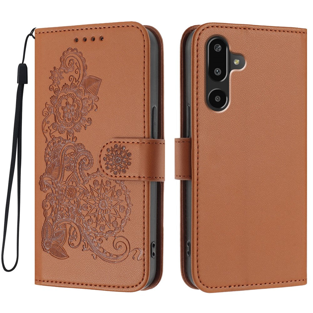 For Samsung Galaxy M16 5G / Galaxy F16 5G Phone Cases Mandala Flower Leather Wallet Mobile Cover with Strap