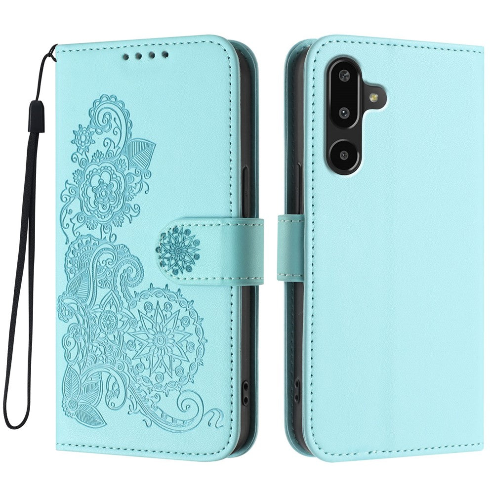 For Samsung Galaxy M16 5G / Galaxy F16 5G Phone Cases Mandala Flower Leather Wallet Mobile Cover with Strap