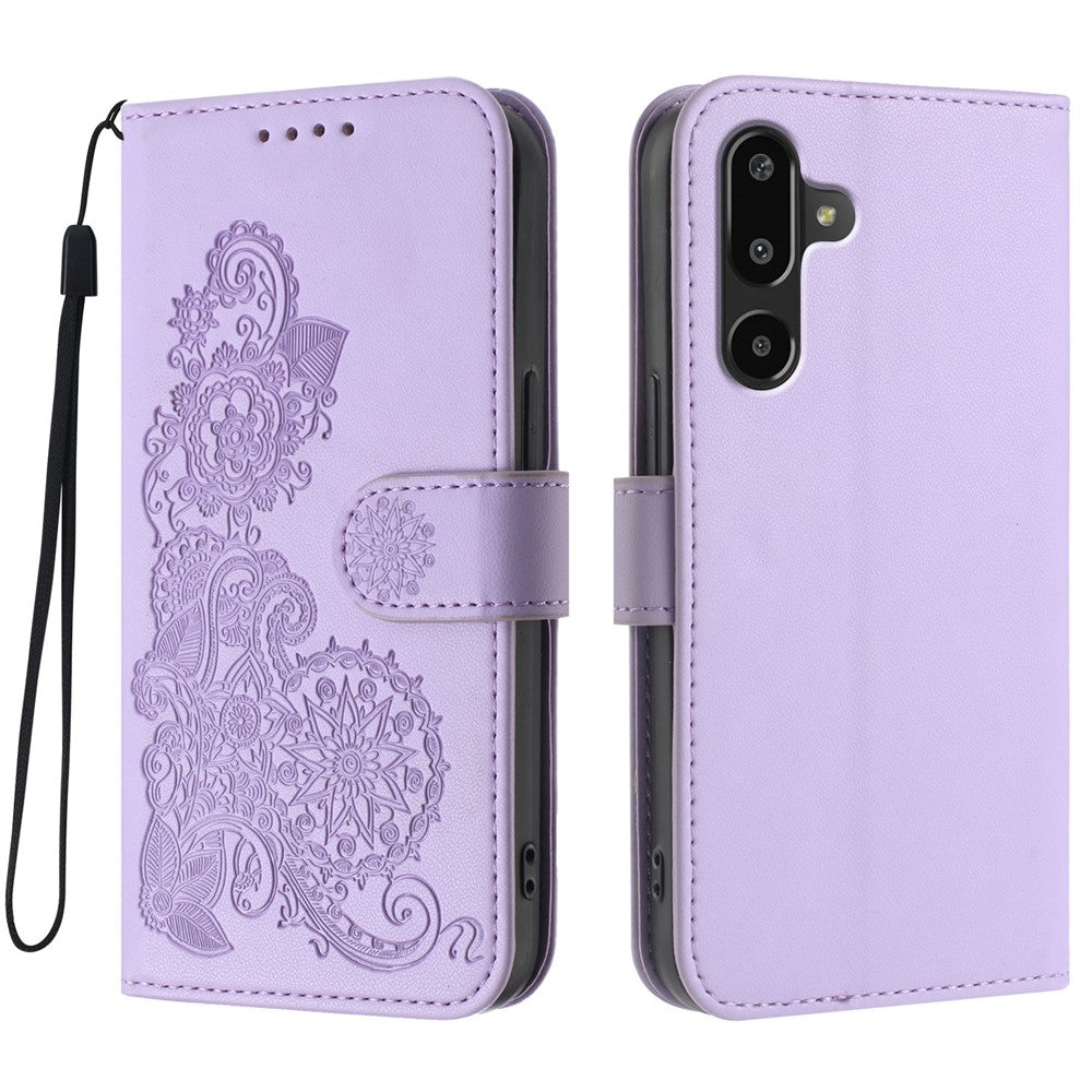 For Samsung Galaxy M16 5G / Galaxy F16 5G Phone Cases Mandala Flower Leather Wallet Mobile Cover with Strap