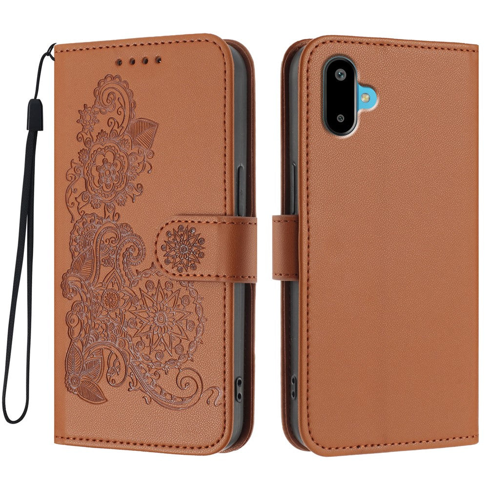 For Samsung Galaxy M06 5G / Galaxy F06 5G Phone Cases Mandala Flower Leather Wallet Mobile Cover with Strap