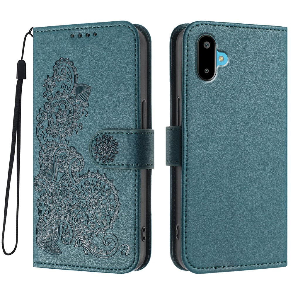 For Samsung Galaxy M06 5G / Galaxy F06 5G Phone Cases Mandala Flower Leather Wallet Mobile Cover with Strap