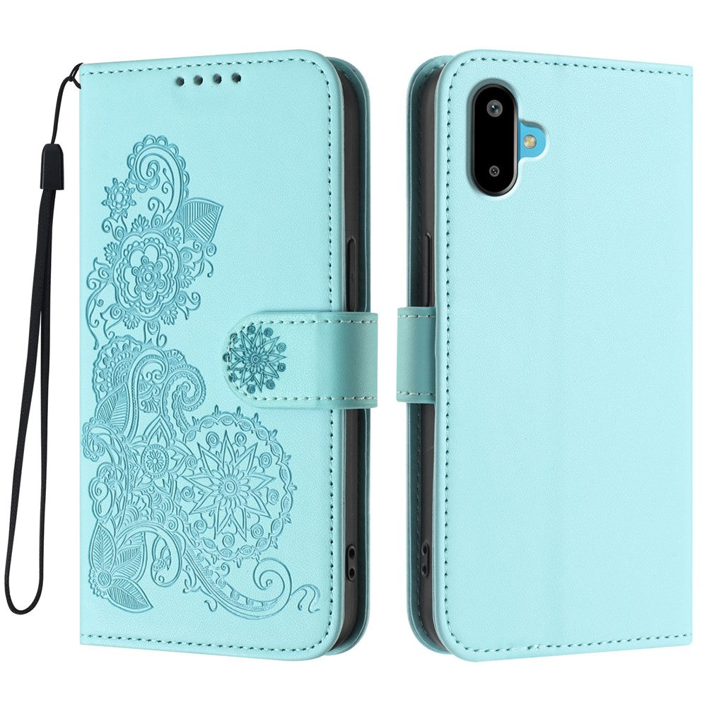 For Samsung Galaxy M06 5G / Galaxy F06 5G Phone Cases Mandala Flower Leather Wallet Mobile Cover with Strap