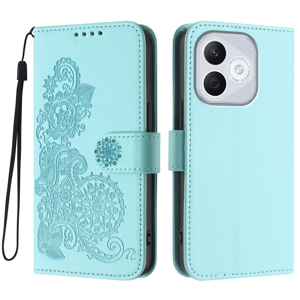 For Honor 400 Lite 5G Phone Cases Mandala Flower Leather Wallet Mobile Cover with Strap