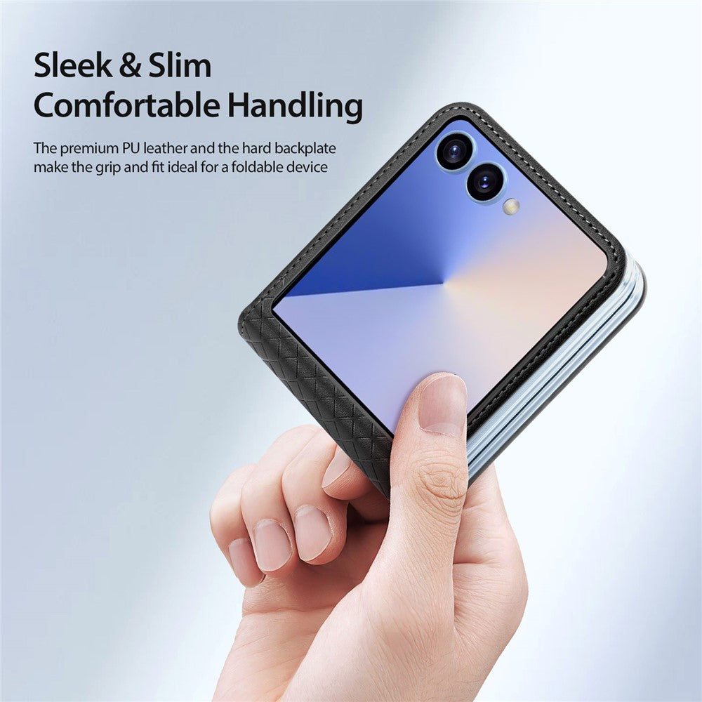 DUX DUCIS For Samsung Galaxy Z Flip7 5G Case Bril Series Leather+PC Phone Cover