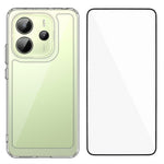 WANLONFENG MF Series for Xiaomi Redmi Note 14 4G (164.84mm) Case TPU Acrylic Clear Phone Cover with Tempered Glass Film
