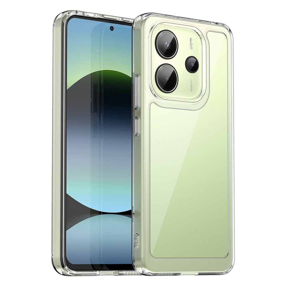 WANLONFENG MF Series for Xiaomi Redmi Note 14 4G (164.84mm) Case TPU Acrylic Clear Phone Cover with Tempered Glass Film