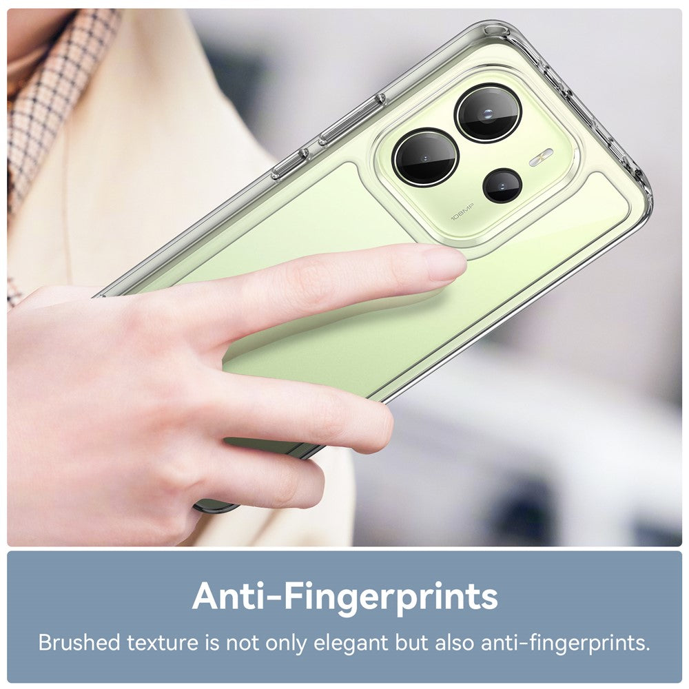 WANLONFENG MF Series for Xiaomi Redmi Note 14 4G (164.84mm) Case TPU Acrylic Clear Phone Cover with Tempered Glass Film
