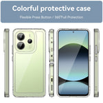 WANLONFENG MF Series for Xiaomi Redmi Note 14 4G (164.84mm) Case TPU Acrylic Clear Phone Cover with Tempered Glass Film