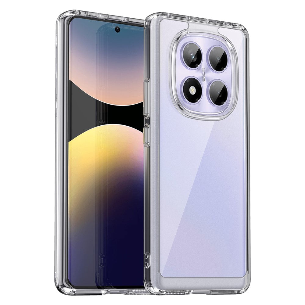 WANLONFENG MF-serien til Xiaomi Redmi Note 14 Pro 4G, gennemsigtigt TPU- og akryletui med hærdet glasfilm