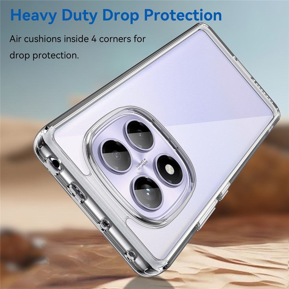 WANLONFENG MF Series for Xiaomi Redmi Note 14 Pro 4G Case TPU Acrylic Clear Phone Cover with Tempered Glass Film