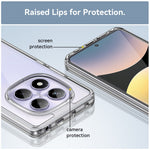 WANLONFENG MF Series for Xiaomi Redmi Note 14 Pro 4G Case TPU Acrylic Clear Phone Cover with Tempered Glass Film