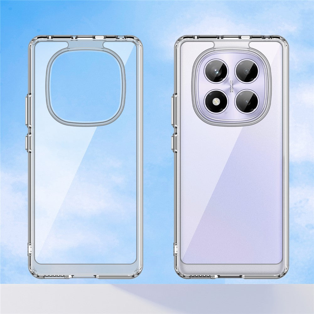 WANLONFENG MF Series for Xiaomi Redmi Note 14 Pro 4G Case TPU Acrylic Clear Phone Cover with Tempered Glass Film