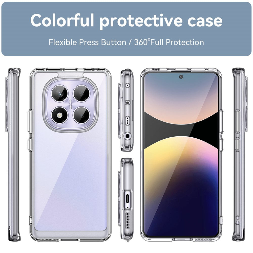 WANLONFENG MF Series for Xiaomi Redmi Note 14 Pro 4G Case TPU Acrylic Clear Phone Cover with Tempered Glass Film