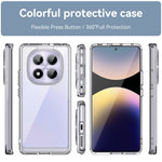 WANLONFENG MF-serien til Xiaomi Redmi Note 14 Pro 4G, gennemsigtigt TPU- og akryletui med hærdet glasfilm