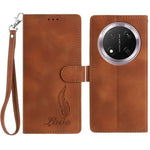 For Honor Magic7 Lite 5G / X9c 5G / X60 Pro 5G Case Imprinted Feather PU Leather Wallet Phone Cover with Wrist Strap