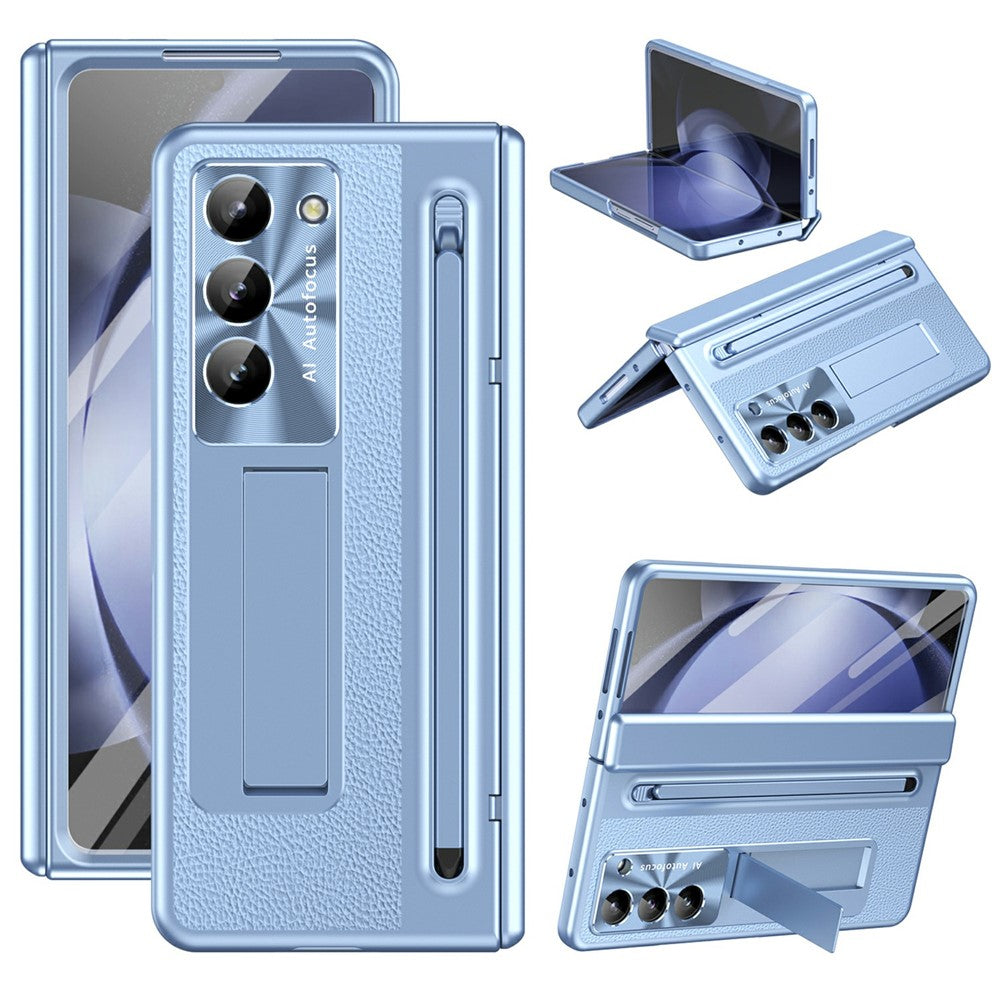 Til Samsung Galaxy Z Fold5 5G Cover UV Edge PC + PU + Glasfilm Telefoncover med Stylus