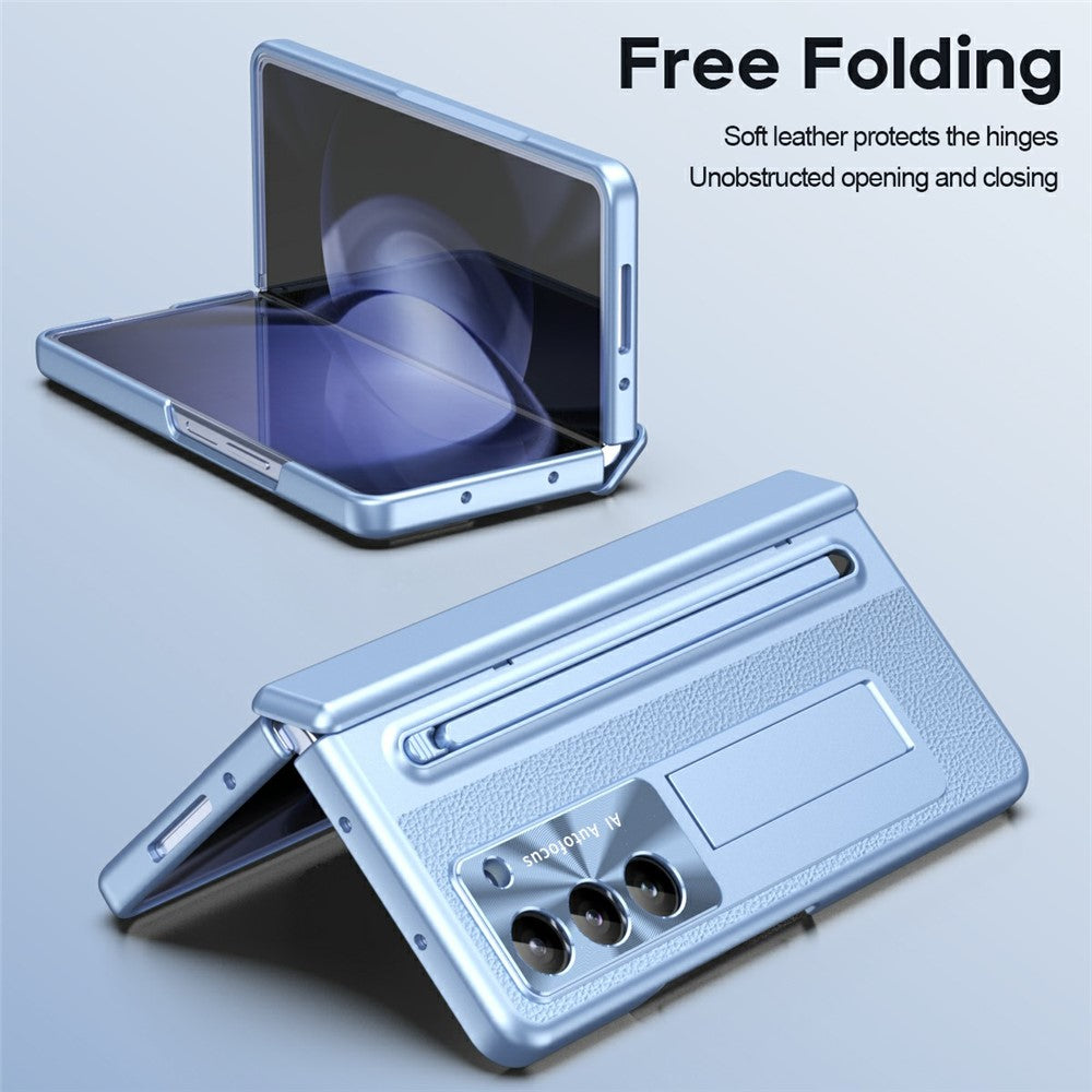 Til Samsung Galaxy Z Fold5 5G Cover UV Edge PC + PU + Glasfilm Telefoncover med Stylus