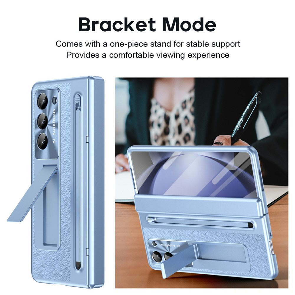 Til Samsung Galaxy Z Fold5 5G Cover UV Edge PC + PU + Glasfilm Telefoncover med Stylus