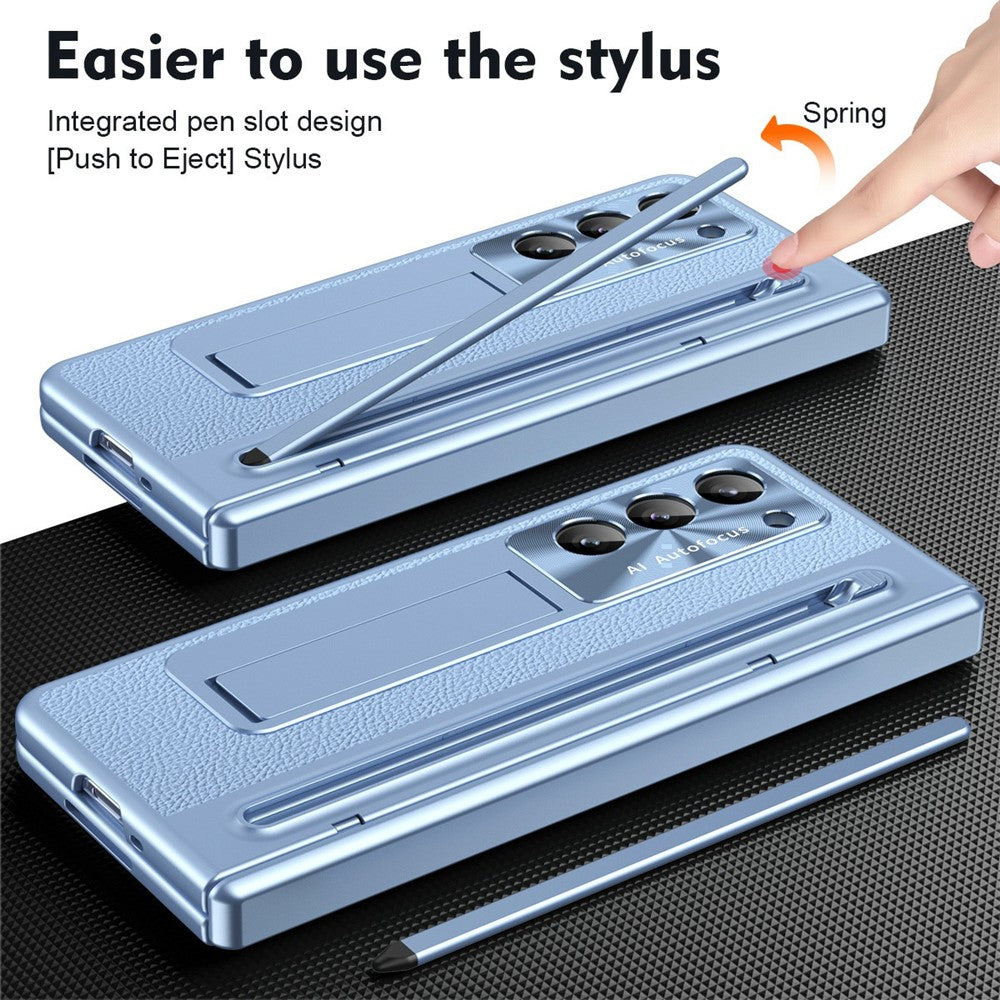 Til Samsung Galaxy Z Fold5 5G Cover UV Edge PC + PU + Glasfilm Telefoncover med Stylus
