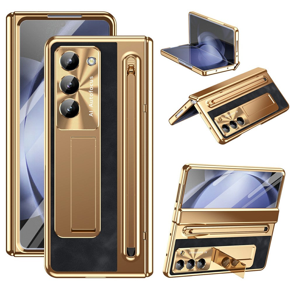 Til Samsung Galaxy Z Fold5 5G Cover UV Edge PC + PU + Glasfilm Telefoncover med Stylus