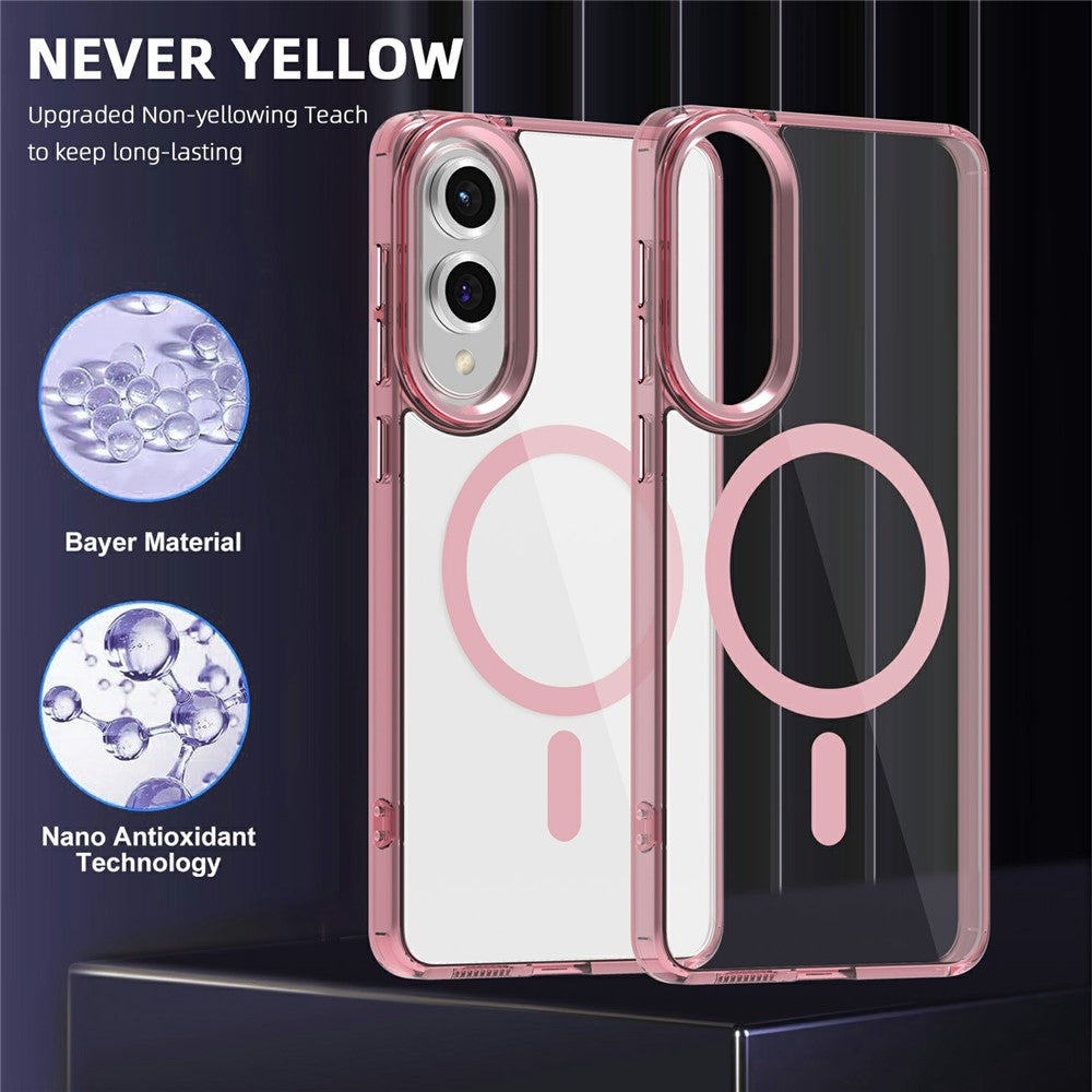 For Samsung Galaxy S25 Edge Magnetic Case TPU+PC Transparent Phone Cover