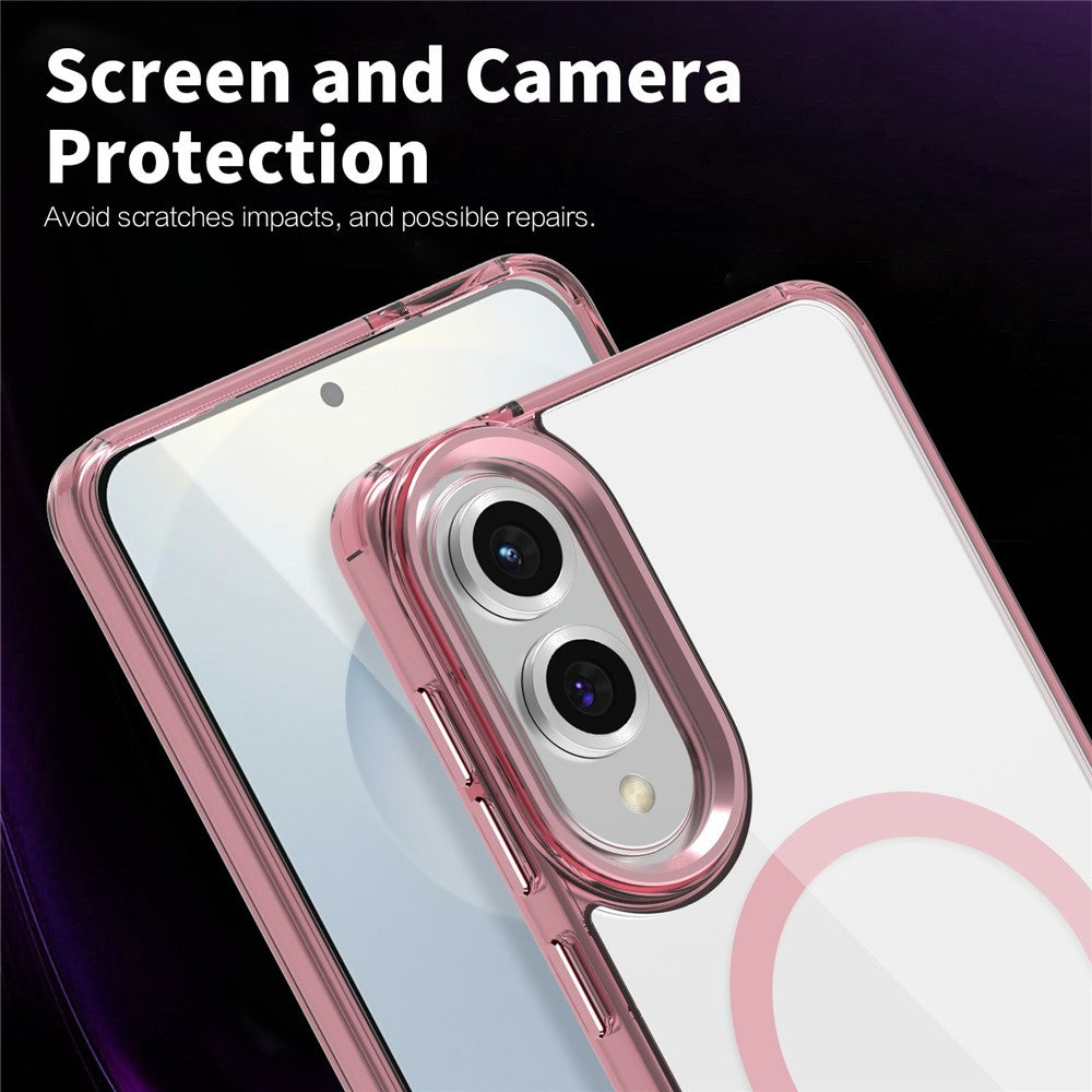 For Samsung Galaxy S25 Edge Magnetic Case TPU+PC Transparent Phone Cover