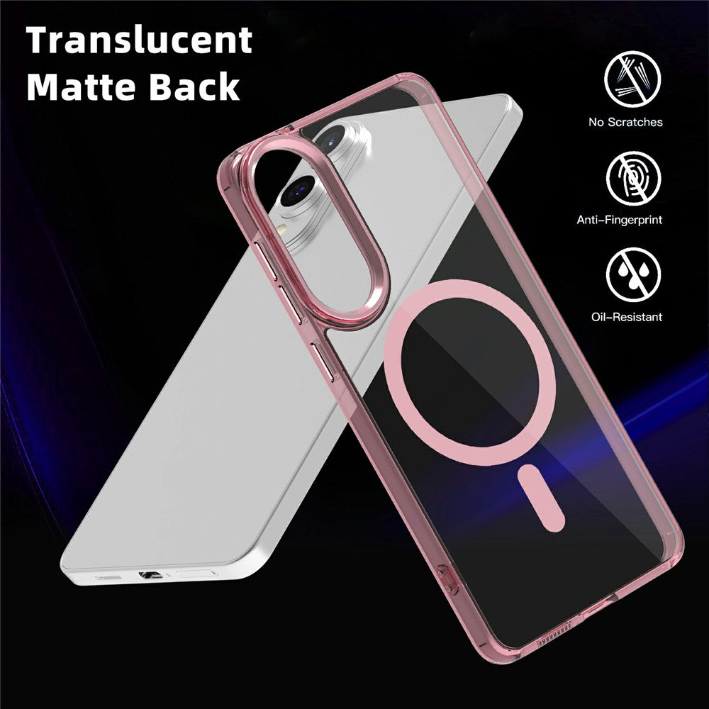 For Samsung Galaxy S25 Edge Magnetic Case TPU+PC Transparent Phone Cover