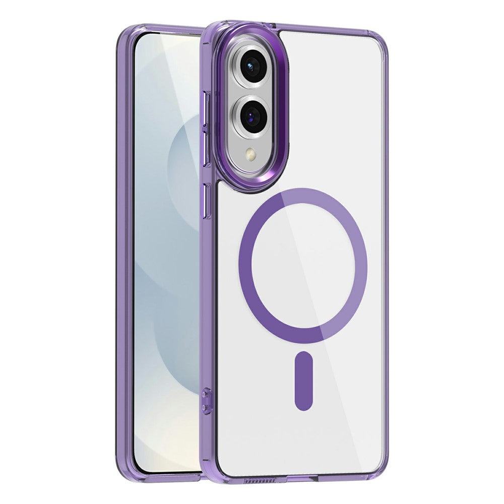 For Samsung Galaxy S25 Edge Magnetic Case TPU+PC Transparent Phone Cover